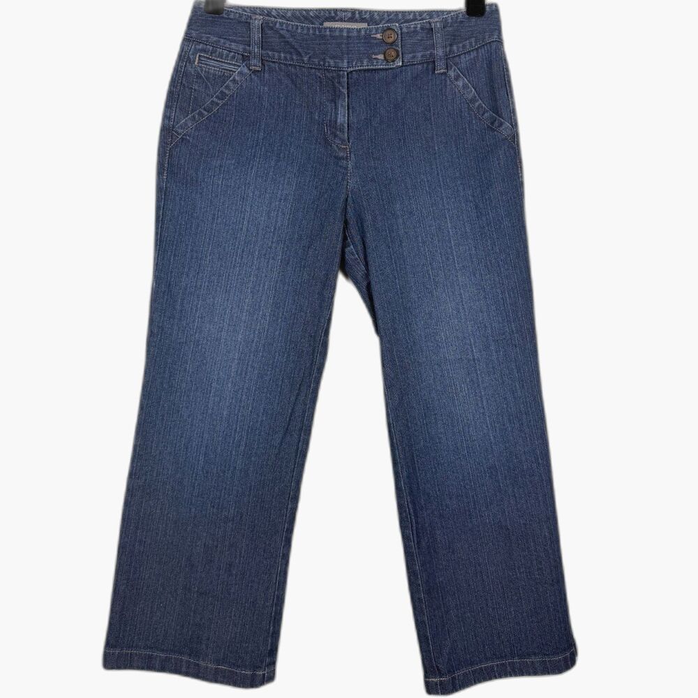 Ann Taylor Cropped Jeans Womens 2 Blue Denim Mid Rise Straight Casual